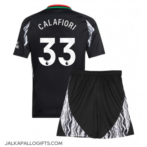 Arsenal Riccardo Calafiori #33 Vieras Peliasu Lasten 2024-25 Lyhythihainen (+ Lyhyet housut)